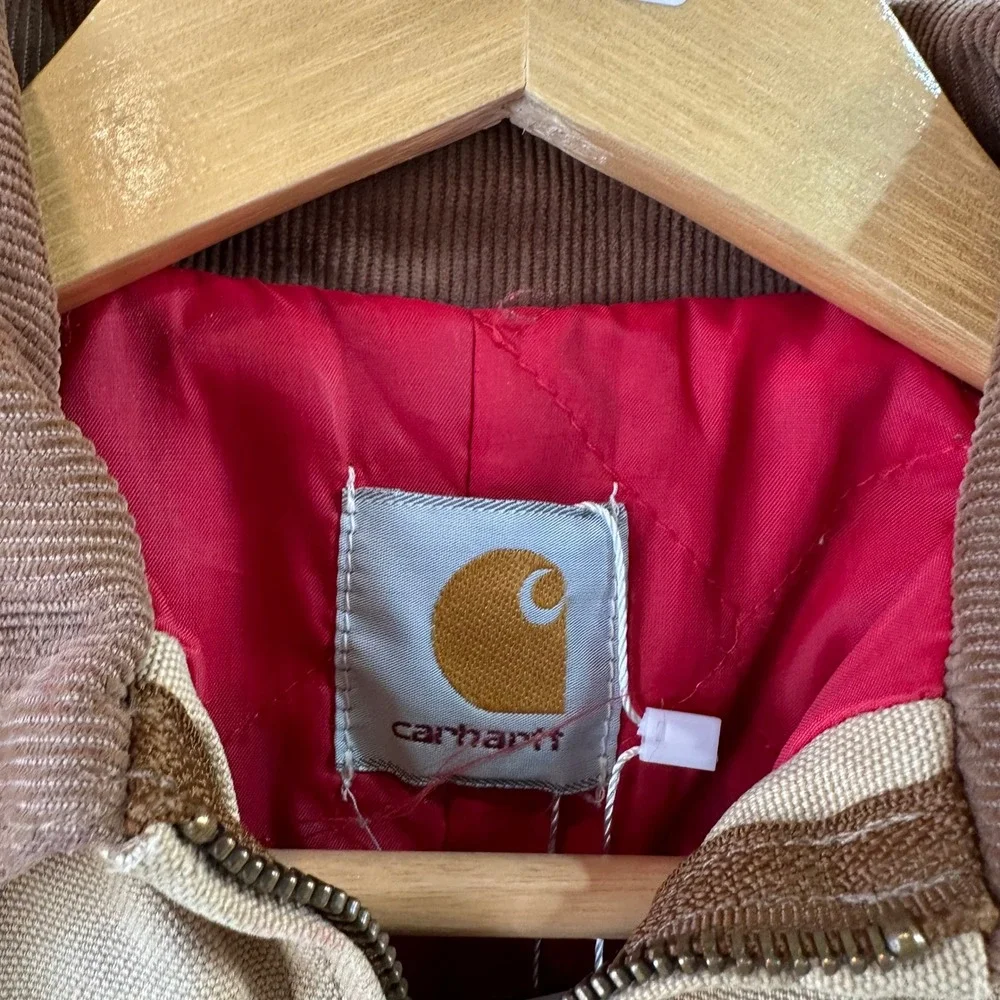 VTG Carhartt Detroit Jacket Brown Tan Lined Canvas Boys Toddler Youth 4-5